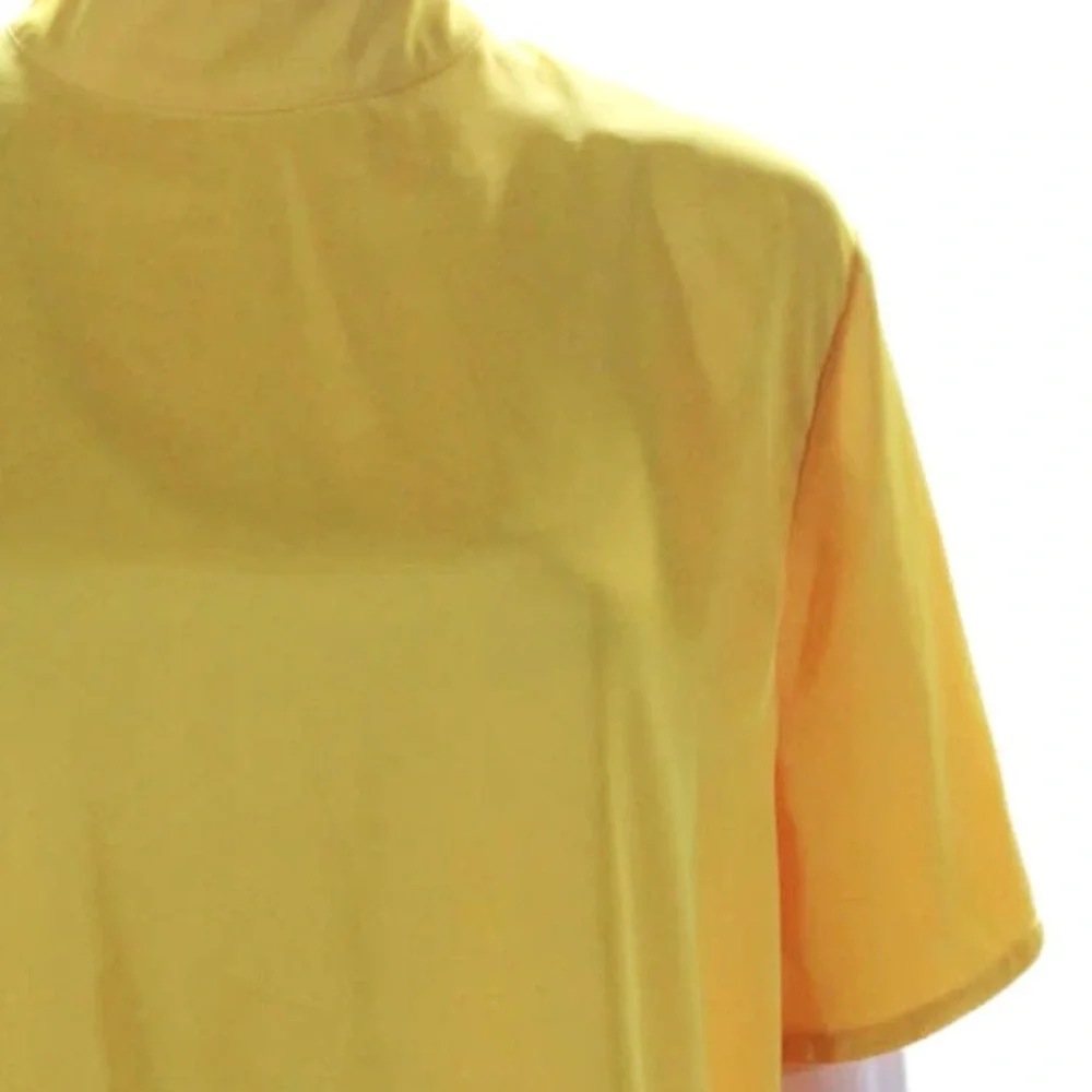 Mira Mikati Sunny Yellow Short Sleeve Top Pom Pom Accents Size 6 - Picture 10 of 10